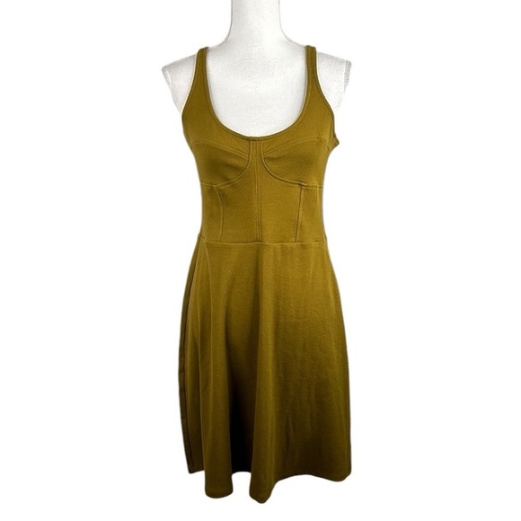 Universal Thread Olive Ribbed Corset Style Fit & Flare Dress Size Medium New! - Picture 1 of 6